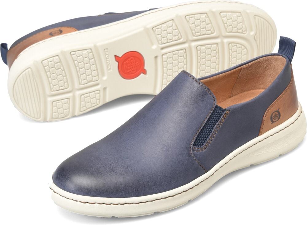 Born Morgan Men's Shoes Slip On Sneakers Navy Leather 8 M